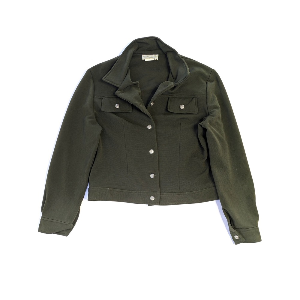 Monroe & Main Olive Green Button Down Utility Jacket Large Made in USA